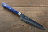 Seisuke Aotsuchi AUS10 Hammered Kiritsuke Petty-Utility  140mm Blue Pakka wood Handle - Seisuke Knife