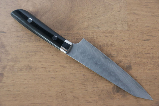 Takeshi Saji SRS13 Hammered Kiritsuke Petty-Utility 135mm Black Micarta Handle - Seisuke Knife