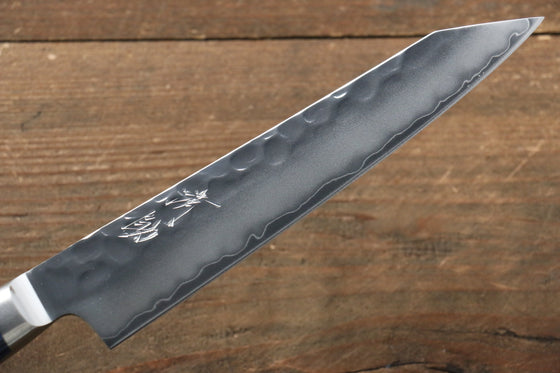 Seisuke Aotsuchi AUS10 Hammered Kiritsuke Petty-Utility 140mm Blue Pakka wood Handle - Seisuke Knife
