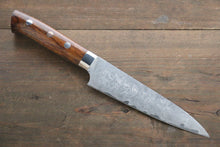  Takeshi Saji SG2 Diamond Finish Damascus Petty Japanese Chef Knife 135mm wtih Ironwood handle - Seisuke Knife