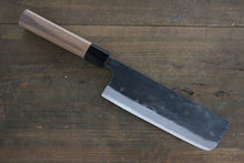  Sakai Takayuki Blue Steel No.2 Kurouchi Nakiri 170mm with Walnut Handle - Seisuke Knife