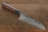 Ogata White Steel No.2 Damascus Migaki Finished Santoku  180mm with Shitan Handle - Seisuke Knife
