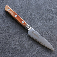  Sakai Takayuki VG5 Hammered Petty-Utility Japanese Knife 90mm Brown Pakka wood Handle - Seisuke Knife