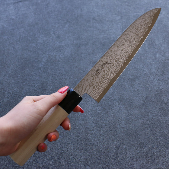 Seisuke VG10 Damascus Santoku 180mm Magnolia Handle - Seisuke Knife