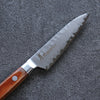 Sakai Takayuki VG5 Hammered Petty-Utility 90mm Brown Pakka wood Handle - Seisuke Knife