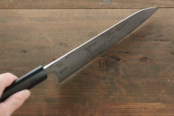 Ogata White Steel No.2 Damascus Migaki Finished Gyuto Japanese Knife 210mm with Shitan Handle - Seisuke Knife
