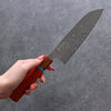 Yoshimi Kato R2/SG2 Damascus Santoku 170mm Padoauk(Turquoise Ring) Handle - Seisuke Knife