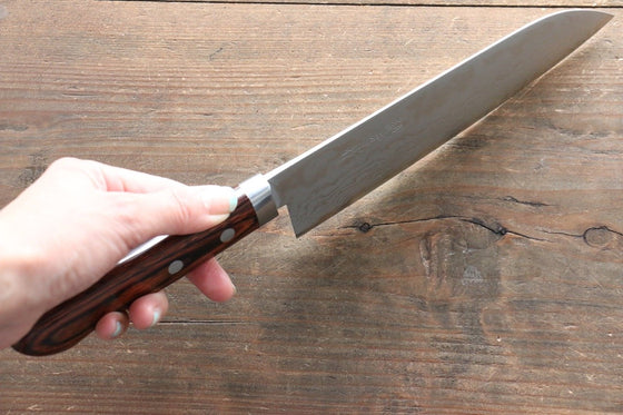 Kunihira Tanzo VG1 Damascus Santoku Japanese Chef Knife 170mm - Seisuke Knife