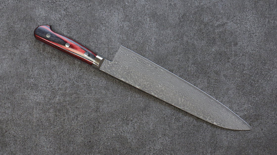 Yoshimi Kato VG10 Damascus Gyuto 240mm Red Pakka wood Handle - Seisuke Knife