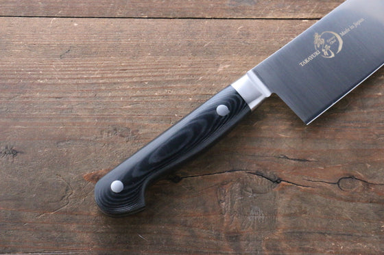 Sakai Takayuki Grand Chef Grand Chef Swedish Steel-stn Santoku  180mm Black Micarta Handle - Seisuke Knife