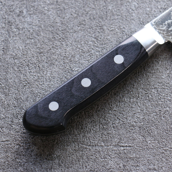 Seisuke Nami AUS10 Mirrored Finish Damascus Santoku 180mm Black Pakka wood Handle - Seisuke Knife
