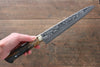 Takeshi Saji VG10 Black Damascus Gyuto  240mm Brown Cow Bone Handle - Seisuke Knife