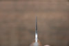 Takeshi Saji VG10 Black Damascus Bunka  180mm Brown Cow Bone Handle - Seisuke Knife