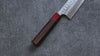 Yoshimi Kato Minamo R2/SG2 Hammered Santoku Japanese Knife 165mm Shitan (ferrule: Red Pakka wood) Handle - Seisuke Knife