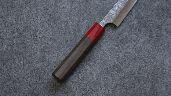 Yoshimi Kato Minamo R2/SG2 Hammered Petty-Utility 150mm Shitan (ferrule: Red Pakka wood) Handle - Seisuke Knife