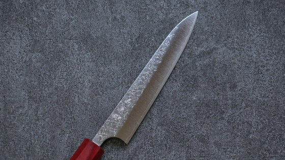 Yoshimi Kato Minamo R2/SG2 Hammered Petty-Utility 150mm Shitan (ferrule: Red Pakka wood) Handle - Seisuke Knife
