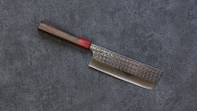  Yoshimi Kato Minamo SG2 Hammered Nakiri 165mm Shitan (ferrule: Red Pakka wood) Handle - Seisuke Knife