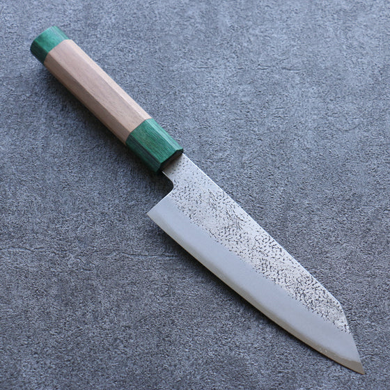 Seisuke Blue Super Hammered Bunka 165mm Walnut(With Double Green Pakka wood) Handle - Seisuke Knife