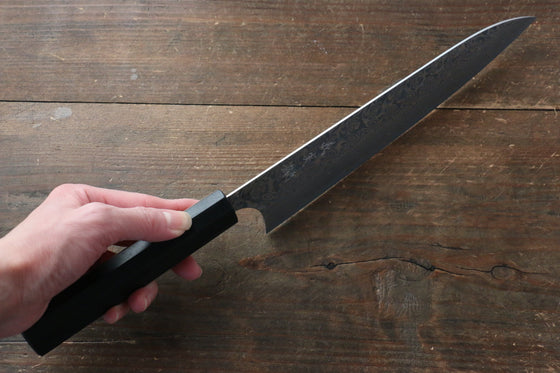 Yoshimi Kato R2/SG2 Damascus Gyuto Japanese Knife 210mm with Black Persimmon Handle A - Seisuke Knife