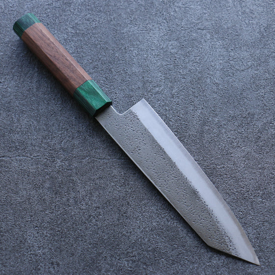 Seisuke Blue Super Hammered Bunka 185mm Walnut(With Double Green Pakka wood) Handle - Seisuke Knife