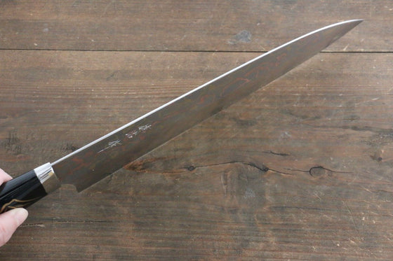 Takeshi Saji Maki-e Art Blue Steel No.2 Colored Damascus Gyuto 270mm Lacquered Handle - Seisuke Knife