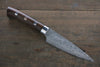 Takeshi Saji R2/SG2 Black Damascus Petty-Utility  135mm Ironwood Handle - Seisuke Knife
