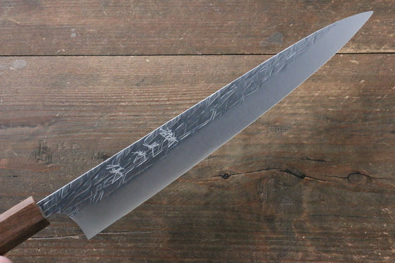 Yu Kurosaki Raijin Cobalt Special Steel Hammered Sujihiki 270mm Walnut Handle - Seisuke Knife