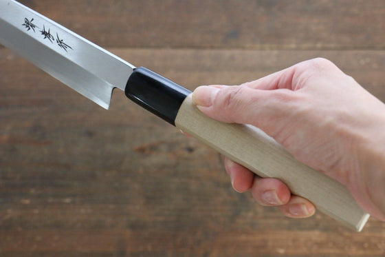 [Left Handed] Sakai Takayuki Kasumitogi White Steel Yanagiba Chef Knife with Water Buffalo Handle - Seisuke Knife
