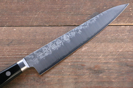 Takamura Knives VG10 Hammered Petty-Utility  150mm with Black Pakkawood Handle - Seisuke Knife