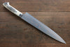 Takeshi Saji Blue Steel No.2 Colored Damascus Sujihiki 270mm White Cow Bone Handle - Seisuke Knife