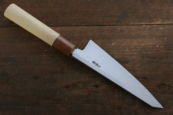 Hideo Kitaoka Blue Steel No.2 Damascus Honesuki Boning 150mm with Magnolia Handle - Seisuke Knife