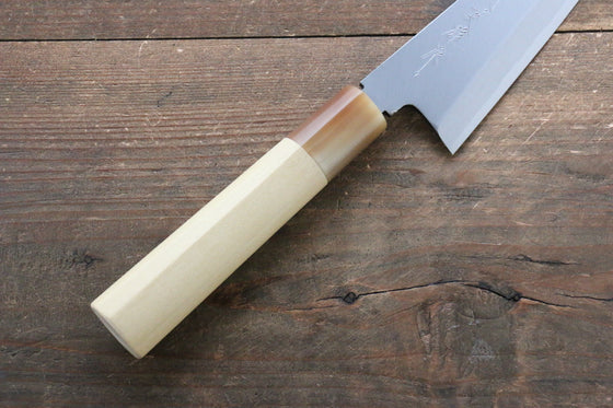 Hideo Kitaoka Blue Steel No.2 Damascus Honesuki Boning Japanese Knife 150mm with Magnolia Handle - Seisuke Knife