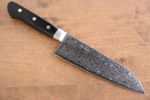 Seisuke Kagami AUS10 Mirrored Finish Damascus Santoku 170mm Black Pakkawood Handle - Seisuke Knife
