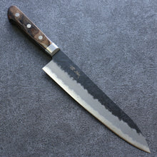  Seisuke Blue Super Black Gyuto Japanese Knife 210mm Brown Pakka wood Handle - Seisuke Knife
