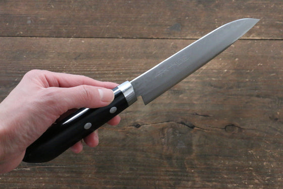 Kunihira Sairyu VG10 Damascus Small Santoku Japanese Knife 135mm Black Pakka wood Handle - Seisuke Knife