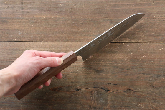 Yu Kurosaki Raijin Cobalt Special Steel Hammered santoku  165mm Walnut Handle - Seisuke Knife