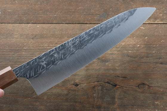 Yu Kurosaki Raijin Cobalt Special Steel Hammered Gyuto  210mm Walnut Handle - Seisuke Knife
