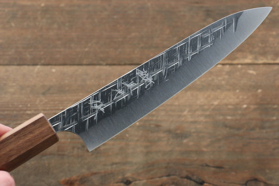 Yu Kurosaki Raijin Cobalt Special Steel Hammered Petty-Utility Japanese Knife 150mm Walnut Handle - Seisuke Knife