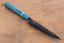  Seisuke VG5 Nashiji black dye Petty-Utility 150mm Blue Canvas Micarta Handle - Seisuke Knife