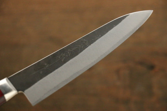 Yoshimi Kato Blue Super Clad Kurouchi Petty-Utility Japanese Chef Knife 120mm - Seisuke Knife