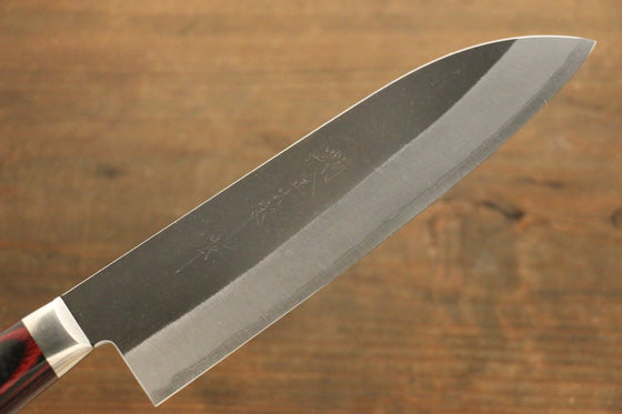 Yoshimi Kato Blue Super Clad Kurouchi Santoku Japanese Chef Knife 180mm - Seisuke Knife