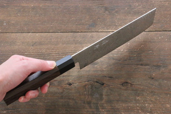 Seisuke AUS10 Damascus Nakiri Japanese Knife 165mm with Shitan Handle - Seisuke Knife