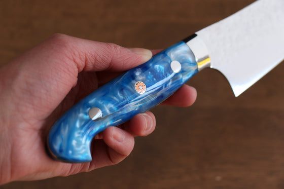 Yu Kurosaki Senko SG2 Hammered Gyuto 180mm Blue white Acrylic Handle - Seisuke Knife