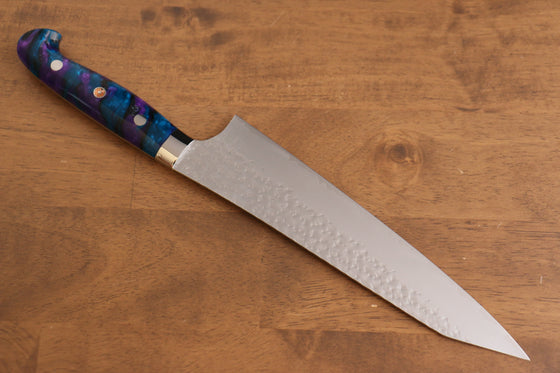 Yu Kurosaki Senko SG2 Hammered Gyuto 210mm Blue purple Acrylic Handle - Seisuke Knife