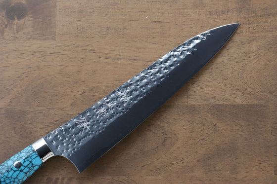 Yu Kurosaki Senko SG2 Hammered Gyuto 210mm with Turquoise Handle - Seisuke Knife