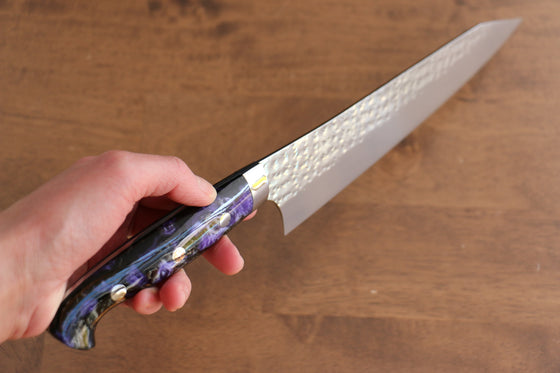 Yu Kurosaki Senko SG2 Hammered Gyuto 210mm Black Acrylic Handle - Seisuke Knife
