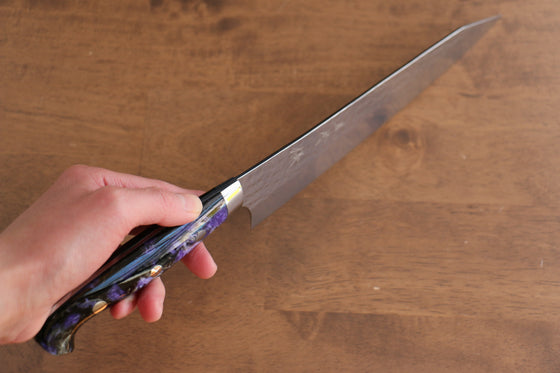 Yu Kurosaki Senko SG2 Hammered Gyuto 210mm Black Acrylic Handle - Seisuke Knife