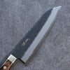 Seisuke Blue Super Black Santoku 180mm Brown Pakka wood Handle - Seisuke Knife