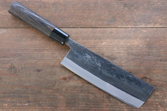 Seisuke White Steel Kurouchi Nakiri 165mm Burned Chestnuts Handle - Seisuke Knife