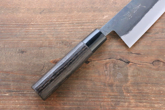 Seisuke White Steel Kurouchi Santoku Japanese Knife 165mm Burned Chestnuts Handle - Seisuke Knife